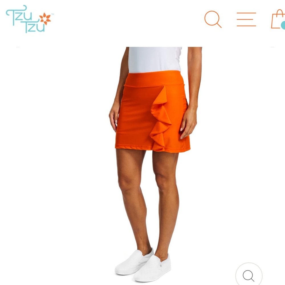 Vibrant Mia Orange Ruffle Tzu Tzu Skirt
